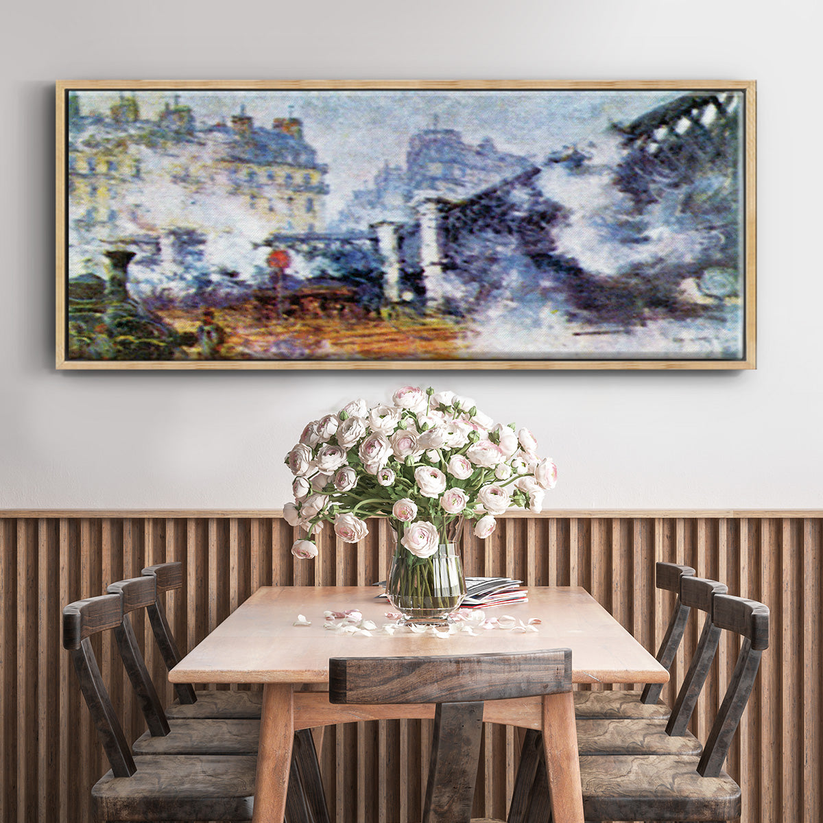 The Europe Bridge Saint Lazare Station in Paris - Floater Framed Canvas Print