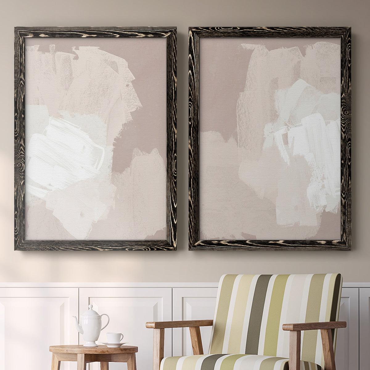 Cloud Slate I - Barnwood Framed Canvas Set