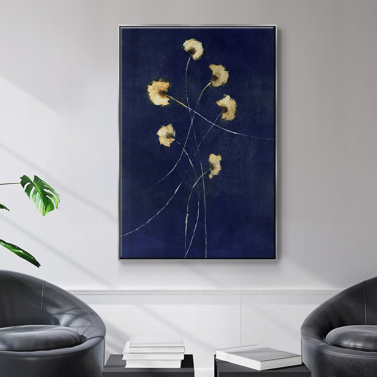 Indigo 1 - Floater Framed Canvas Print