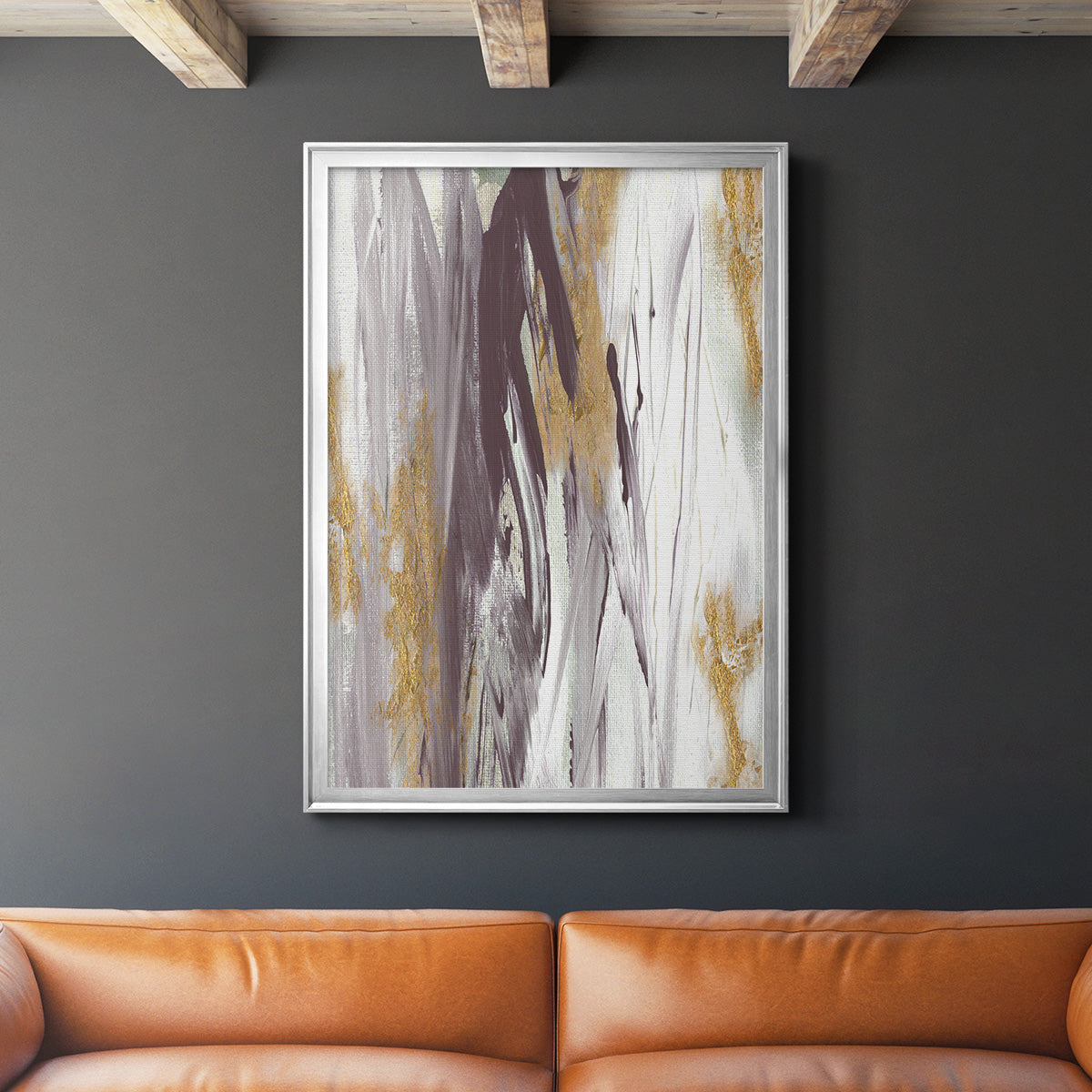 Tumultuous Amethyst I - Modern Framed Canvas Print