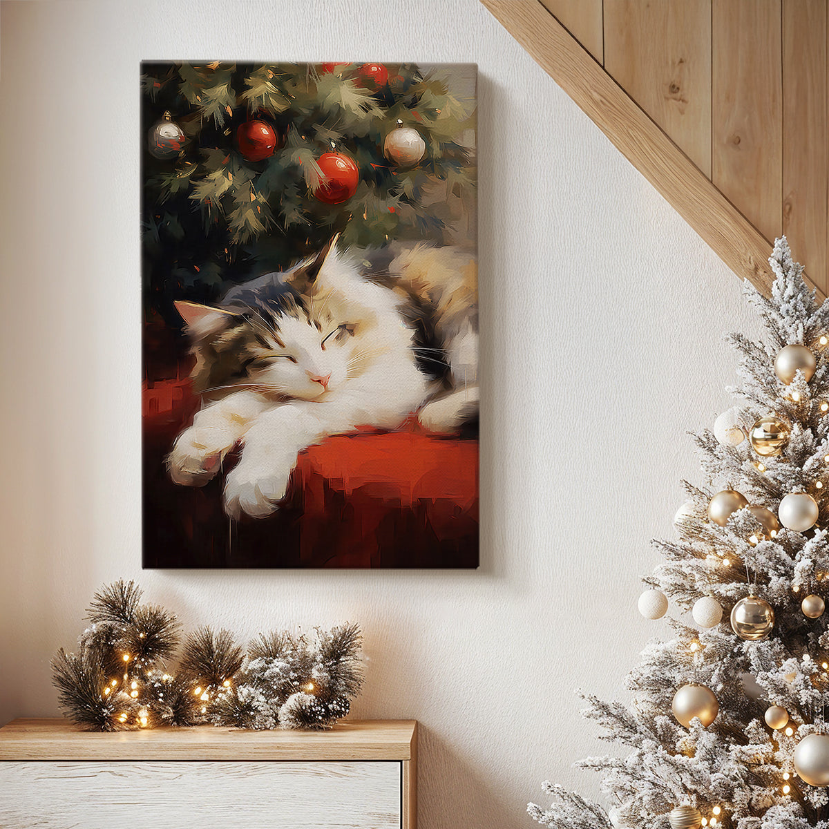 Candlelit Mistletoe Promise - Canvas Art Print