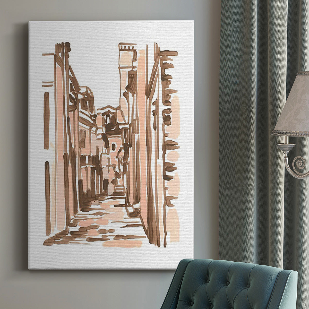 Blush Architecture Study VI - Canvas Art Print