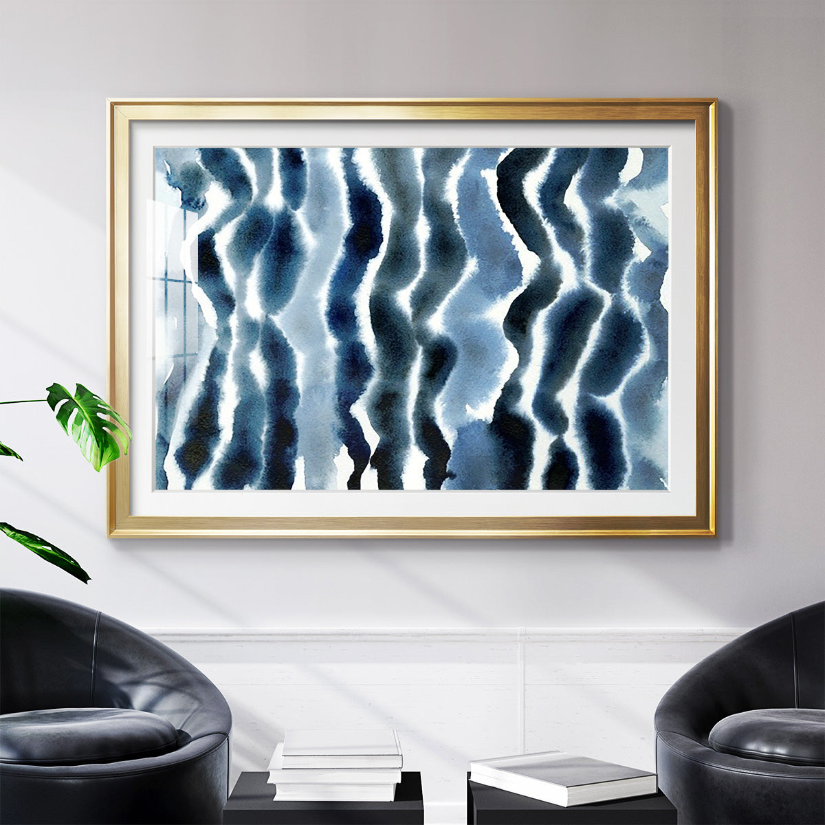 True Blue Wave I - Modern Framed Art Print