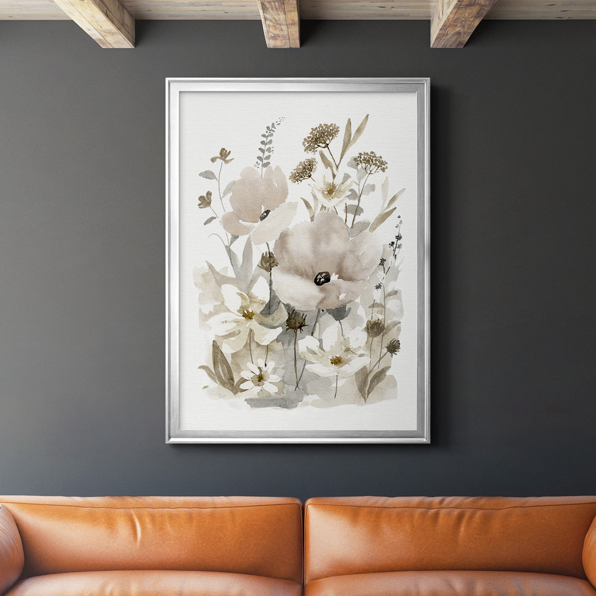 Neutral Nature II - Modern Framed Canvas Print