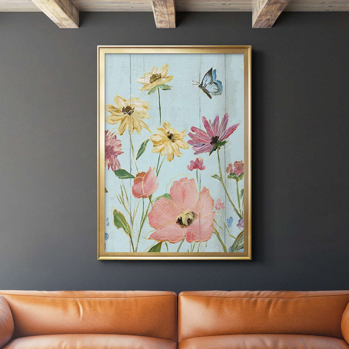 Wildflower Flutter II - Modern Framed Canvas Print