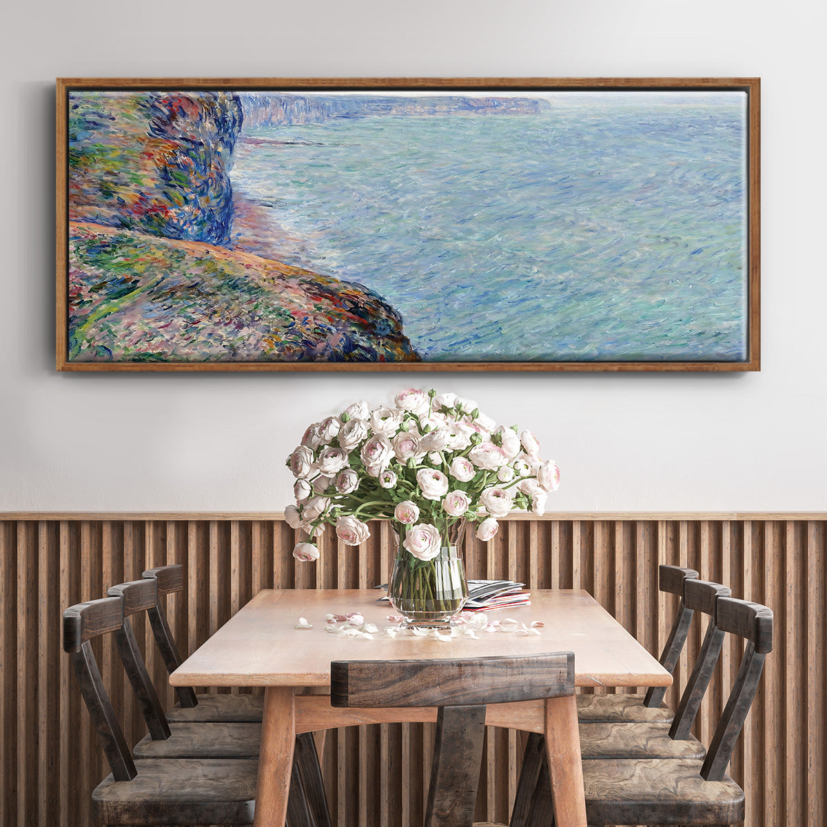 The Sea Seen from the Cliffs of Fecamp, 1881 - Floater Framed Canvas Print