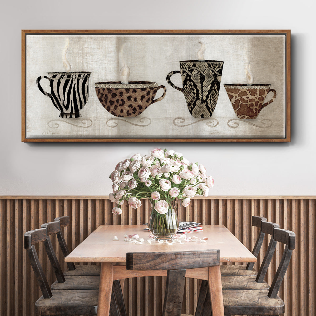 Coffee Skins I - Floater Framed Canvas Print