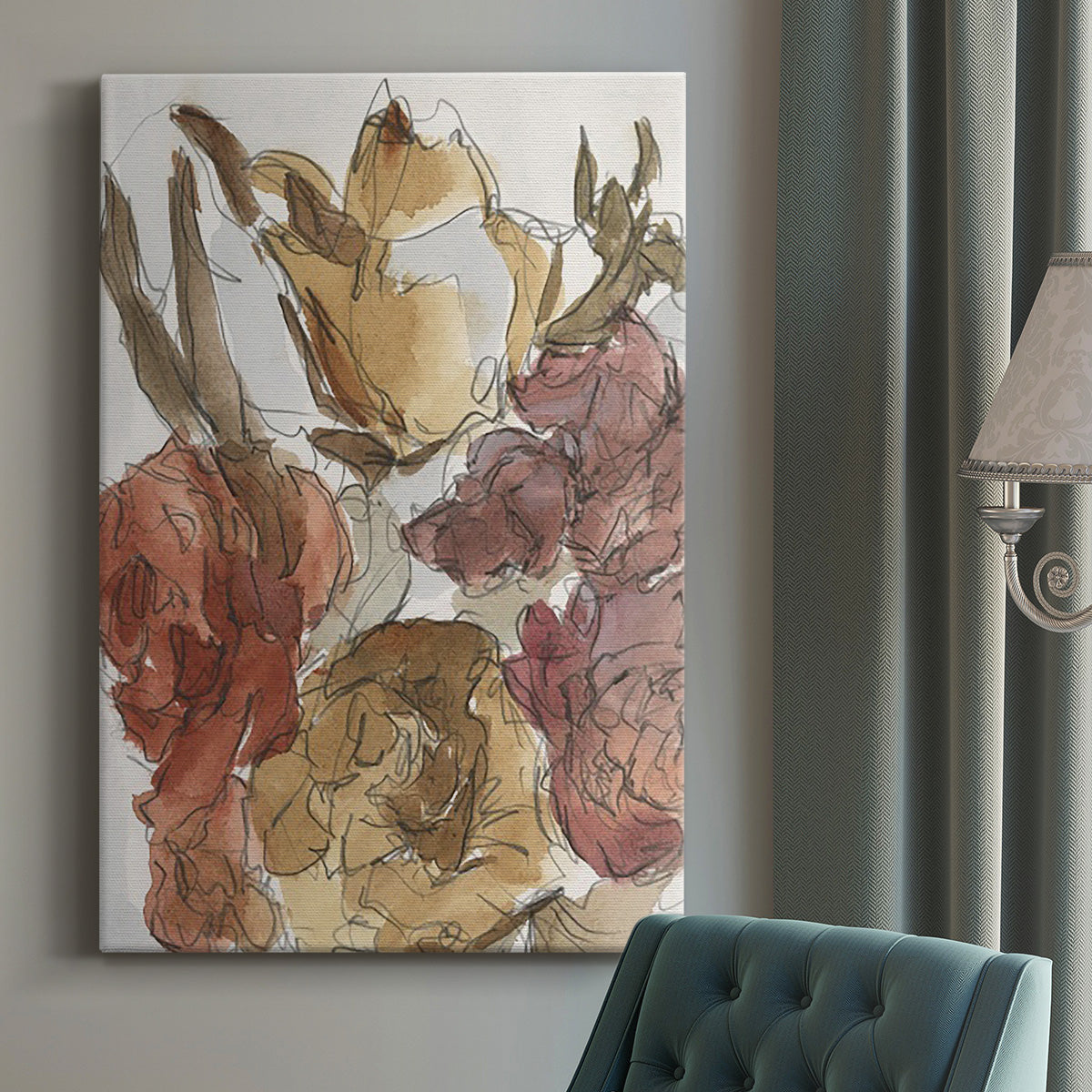 Cropped Floral Arrangement I - Canvas Art Print