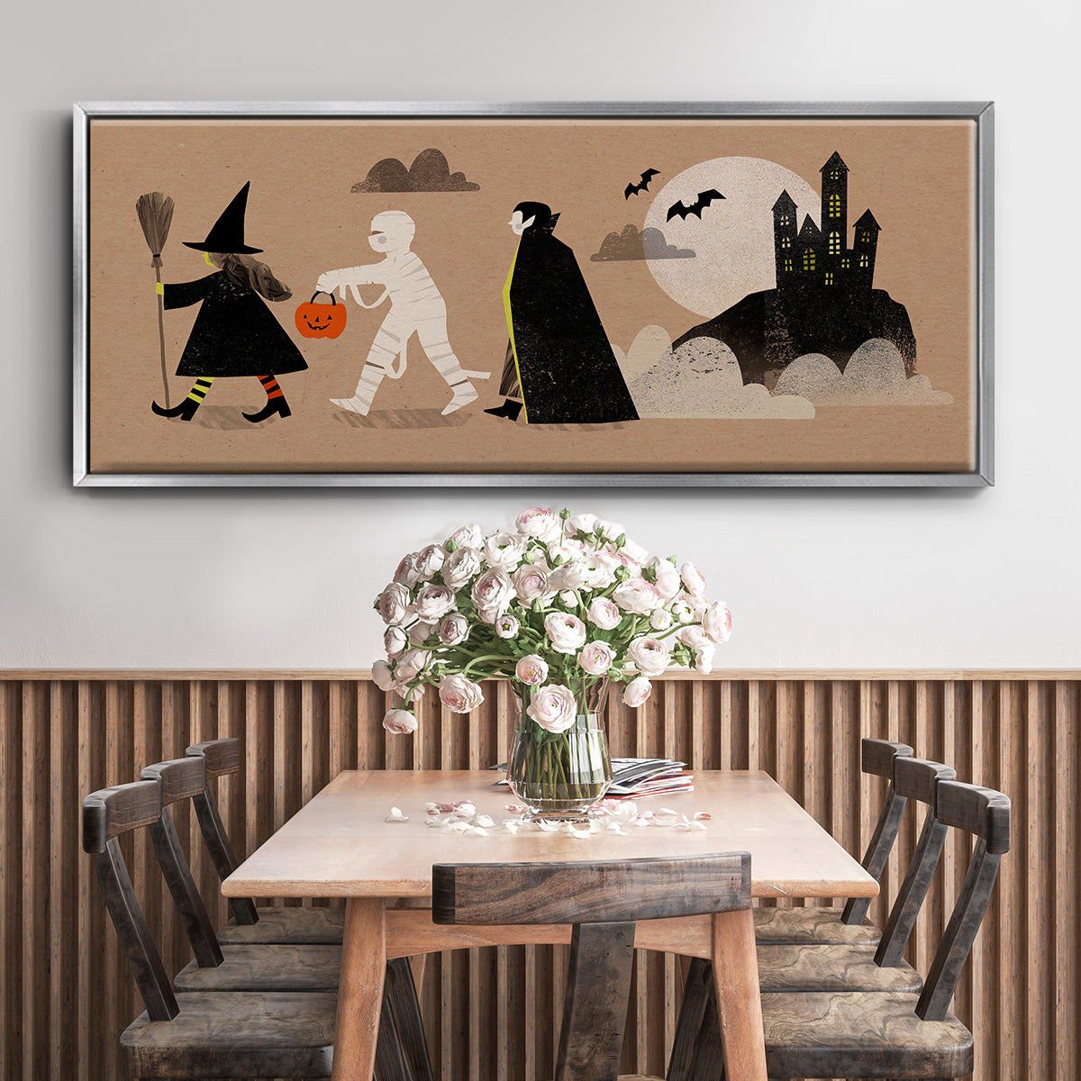 Graphic Halloween Collection D - Floater Framed Canvas Print