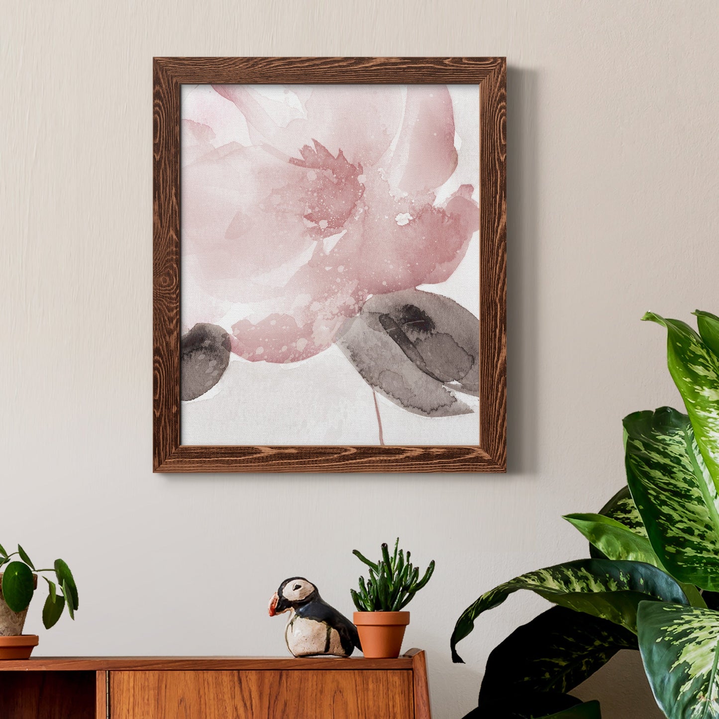 Blush Bloom I - Premium Canvas Framed in Barnwood - Ready to Hang