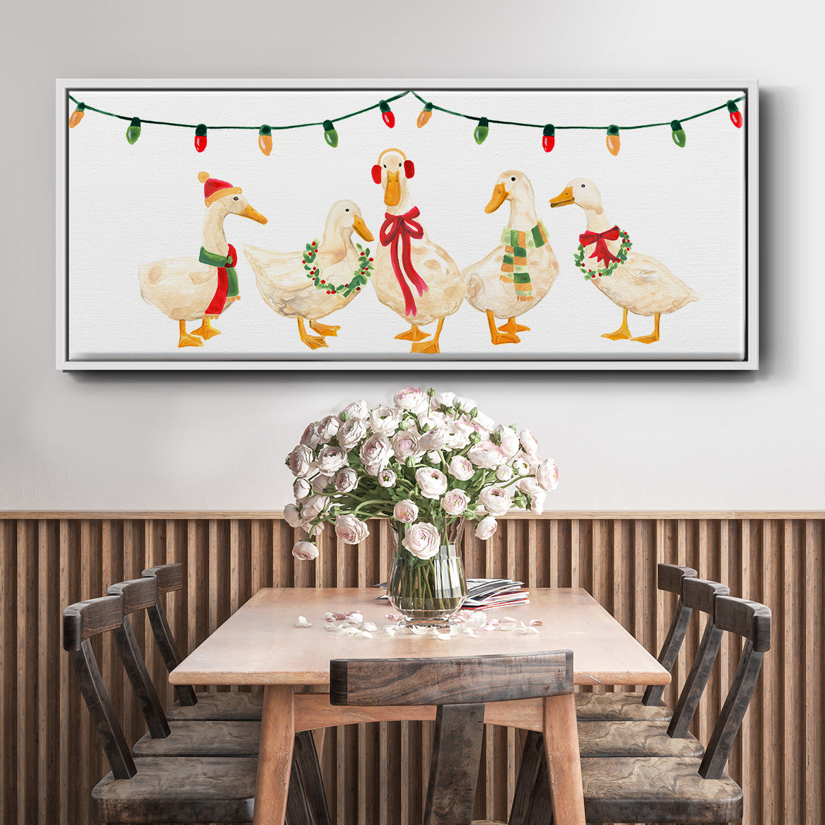 Merry Quackmas Collection D - Floater Framed Canvas Print