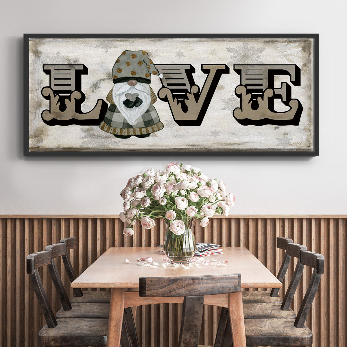Winter Wonderland Friend Love - Floater Framed Canvas Print