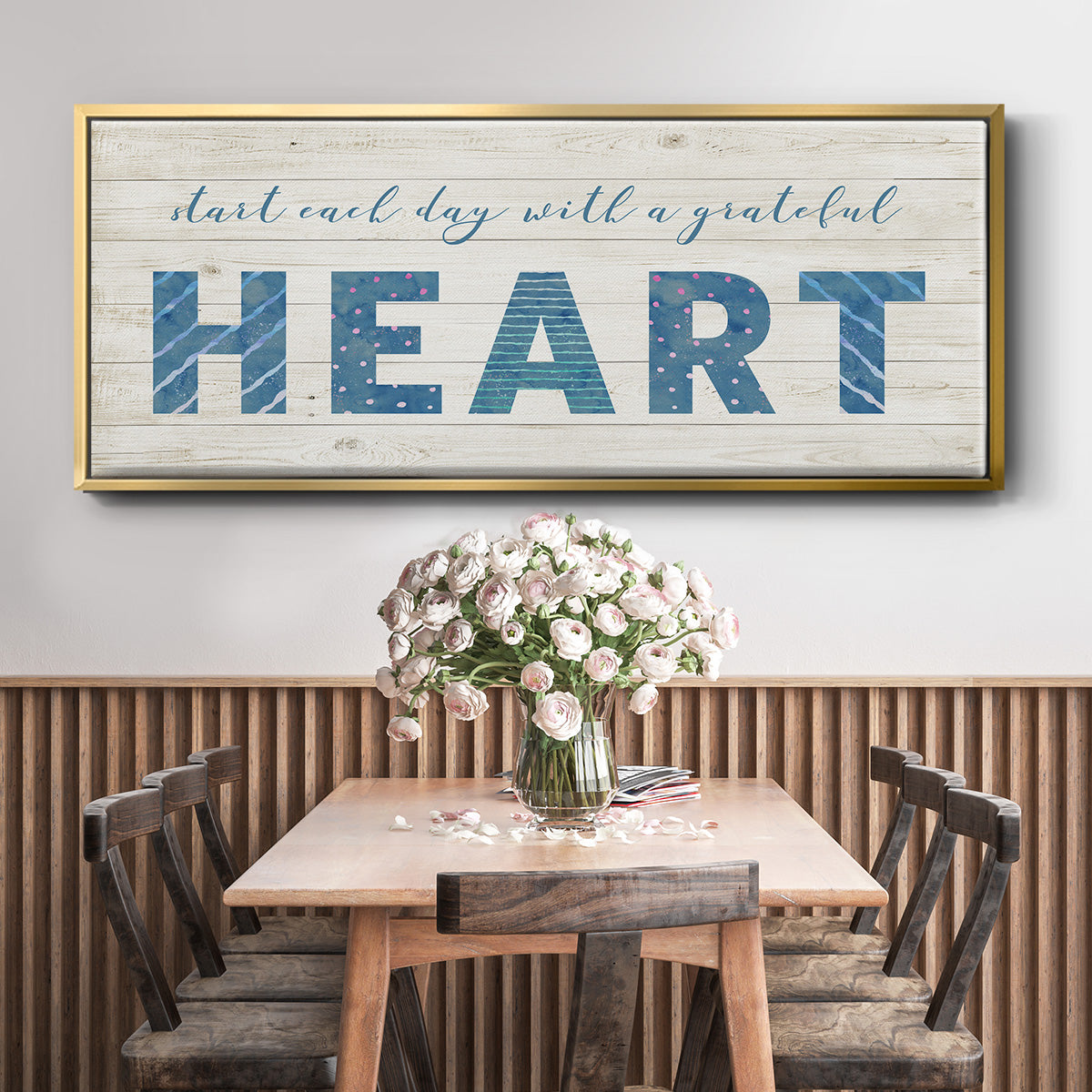 Grateful Heart - Floater Framed Canvas Print