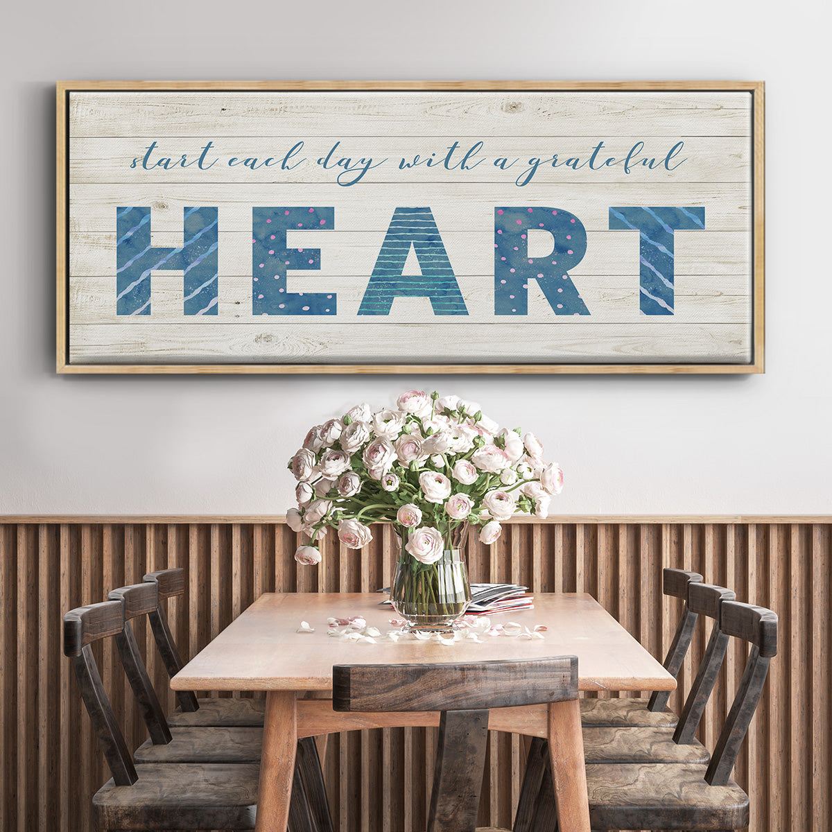 Grateful Heart - Floater Framed Canvas Print