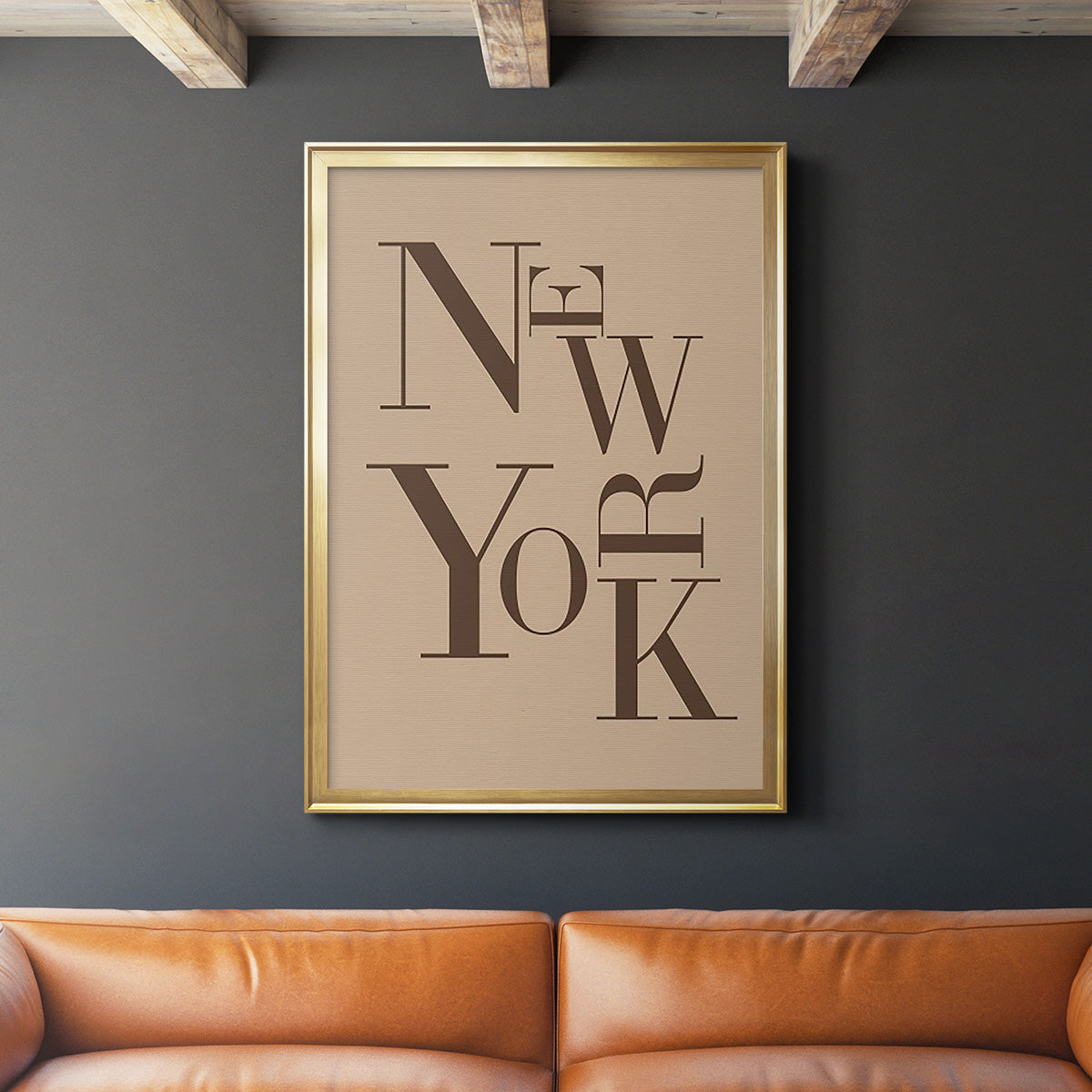 Neutral City Center Type I - Modern Framed Canvas Print