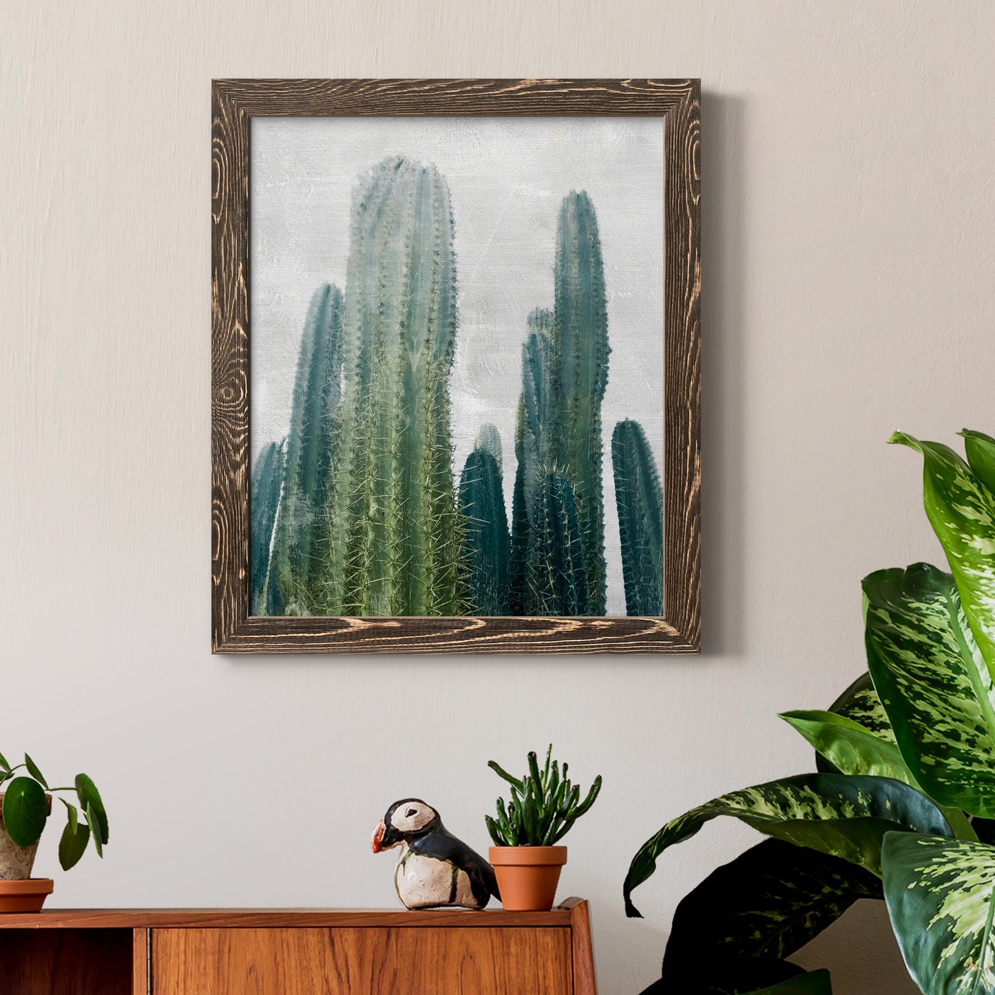 Aruba Cacti I - Premium Canvas Framed in Barnwood - Ready to Hang