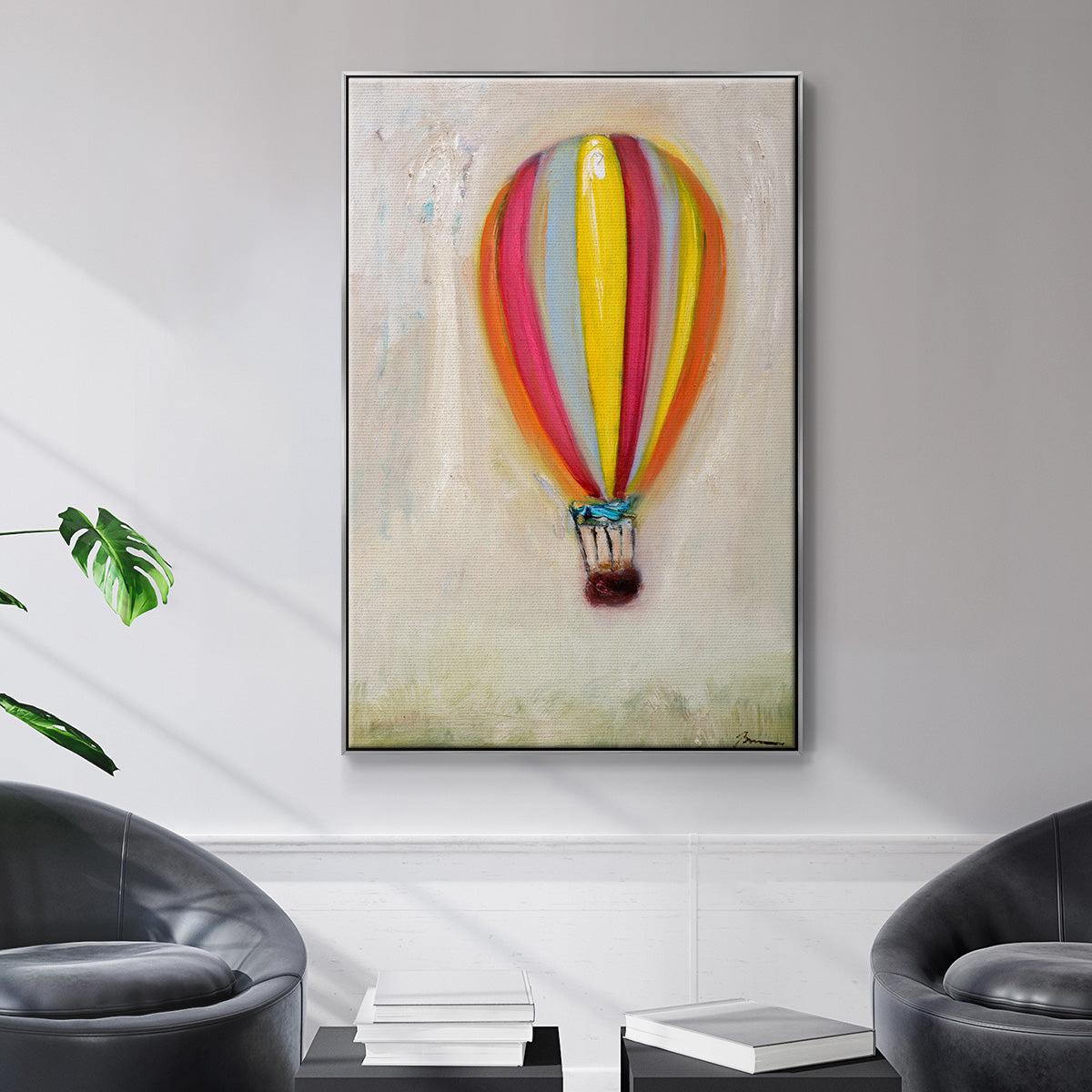 Lucky Hot Air Balloon - Framed Premium Gallery Wrapped Canvas L Frame - Ready to Hang