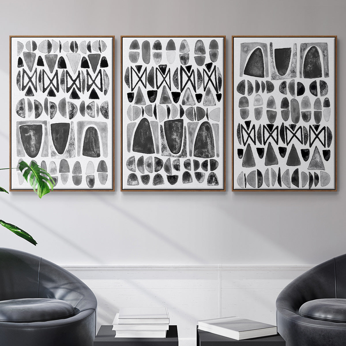 Grey Arches I - Floater Framed Canvas Set