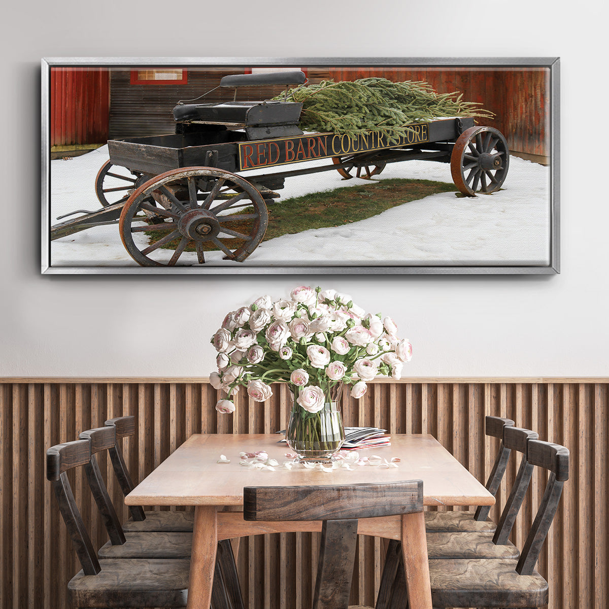 Country Store Wagon - Floater Framed Canvas Print