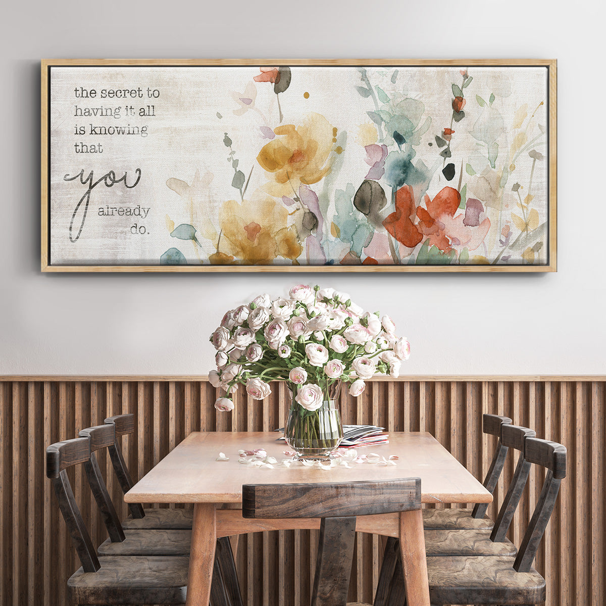 Full Bloom Verse - Floater Framed Canvas Print