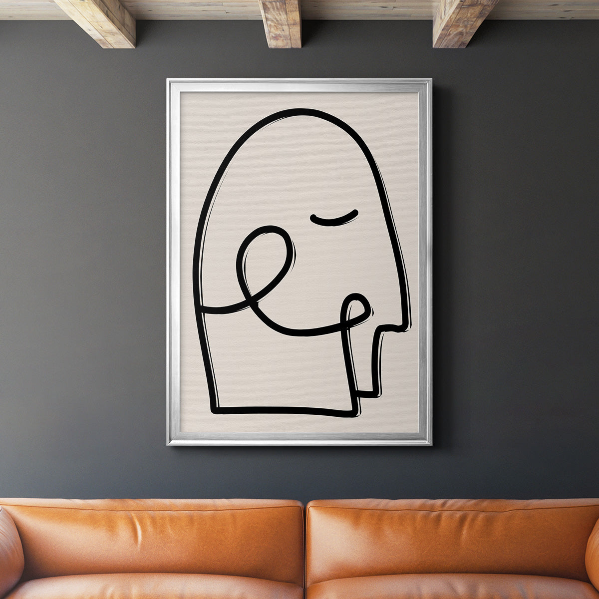 Face It I - Modern Framed Canvas Print