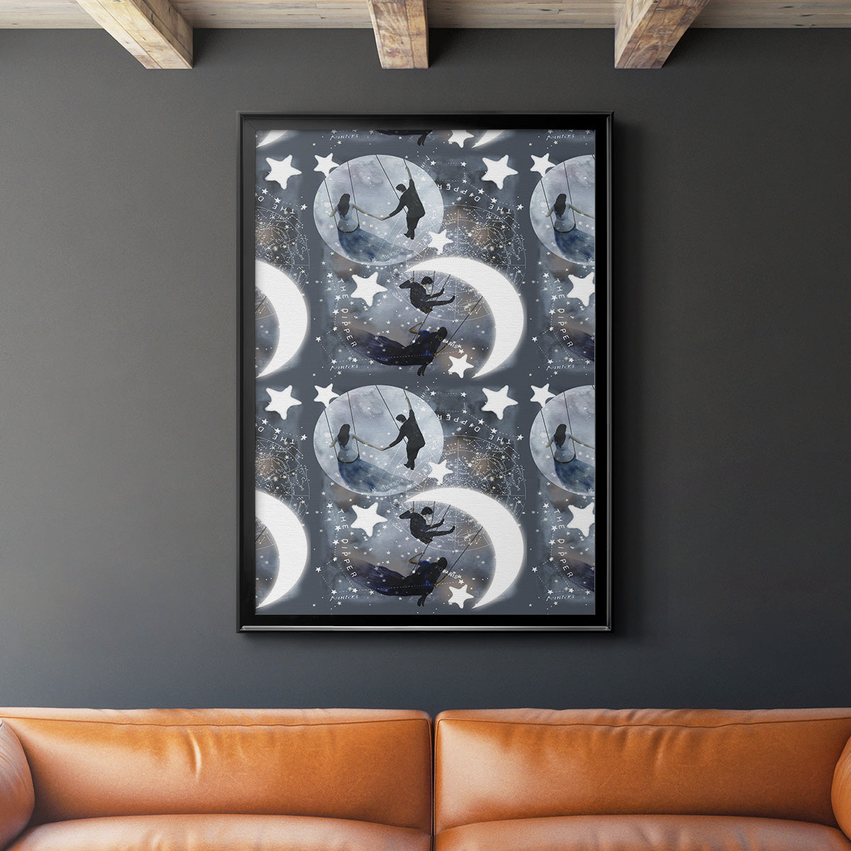 Celestial Love Collection E - Modern Framed Canvas Print