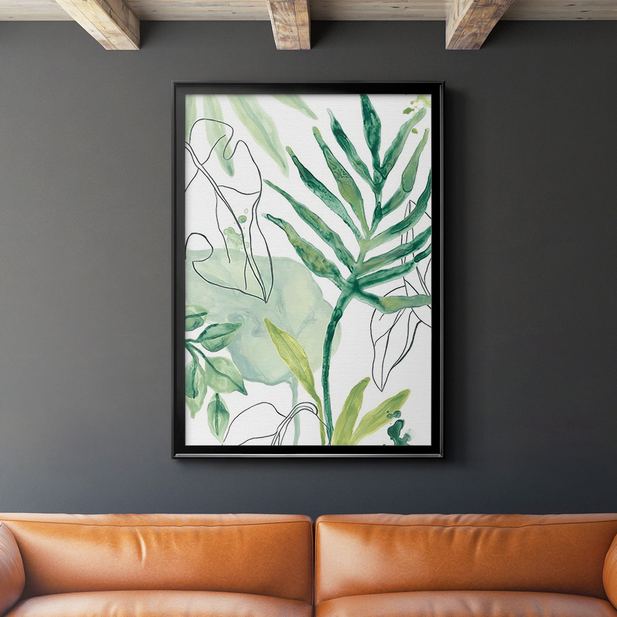 Tropical Palm Chorus III - Modern Framed Canvas Print