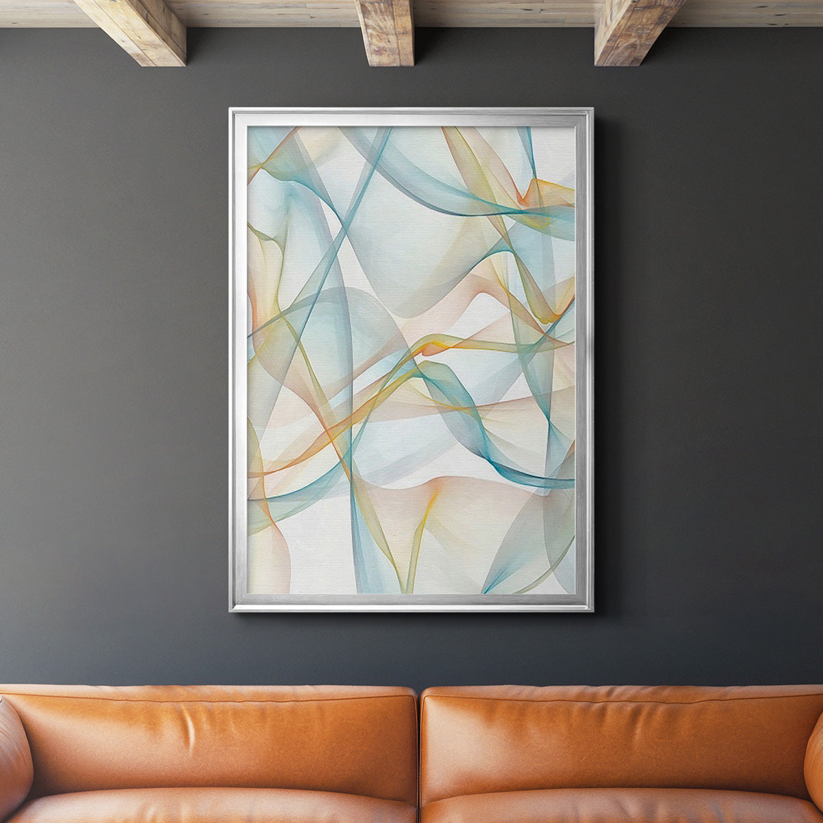 Curves and Waves IV - Modern Framed Canvas Print