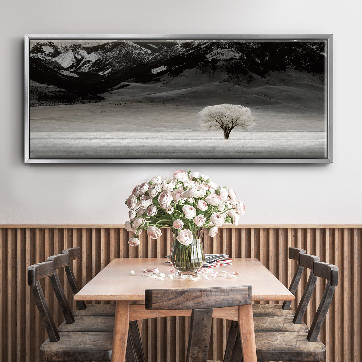 Solitary Tree - Floater Framed Canvas Print