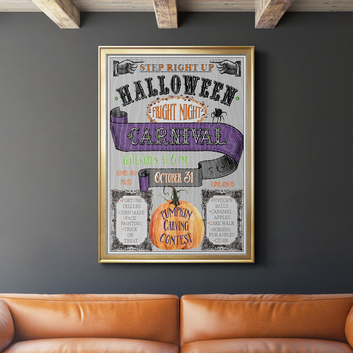Carnival Sign - Modern Framed Canvas Print