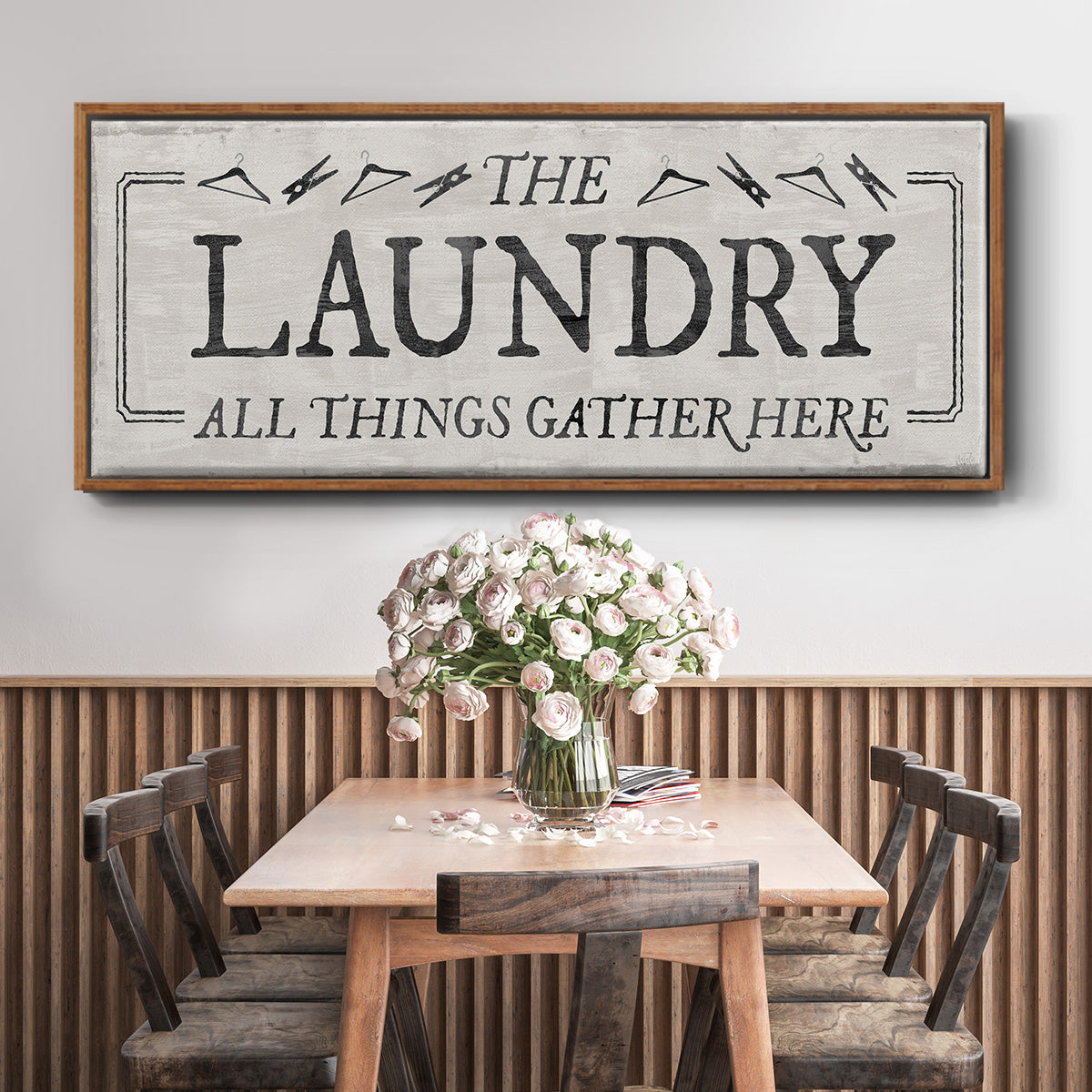 Laundry Gathers - Floater Framed Canvas Print
