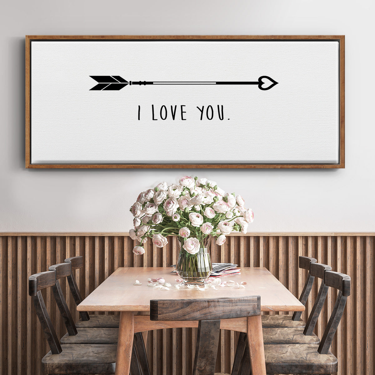 Love Arrow I - Floater Framed Canvas Print