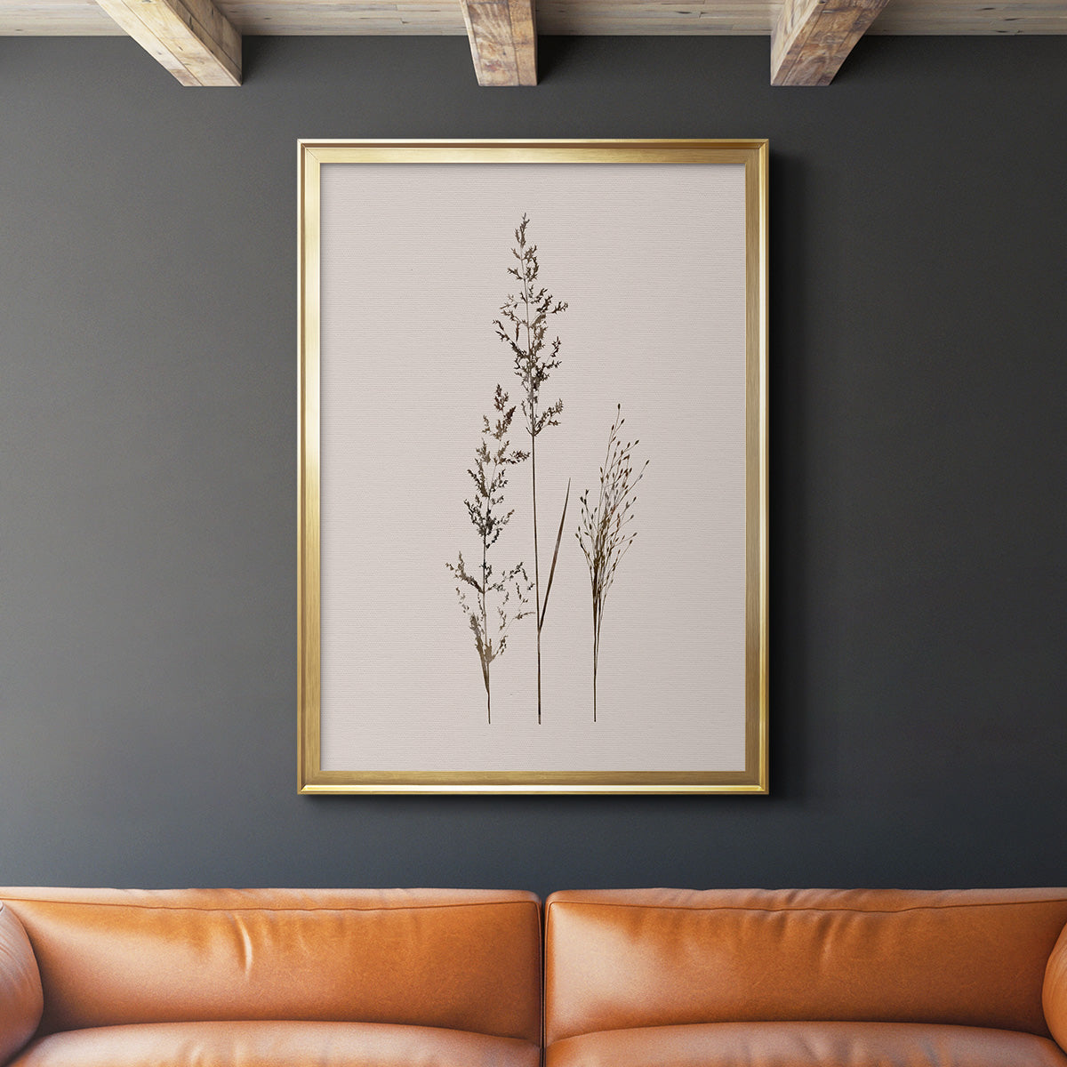 Delicate Stems I - Modern Framed Canvas Print