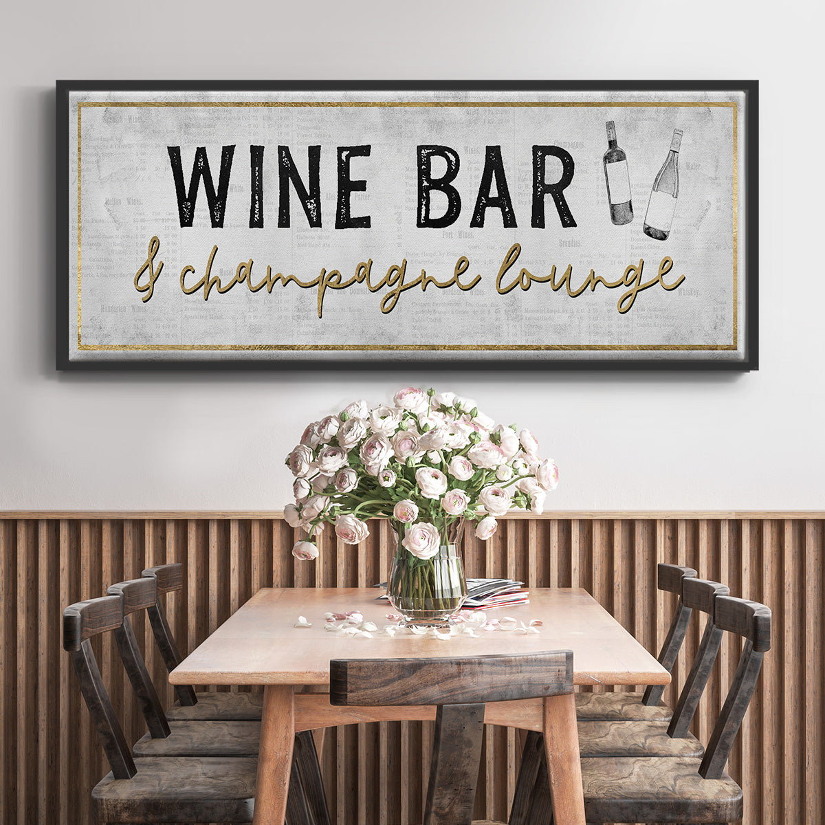 Champagne Lounge - Floater Framed Canvas Print