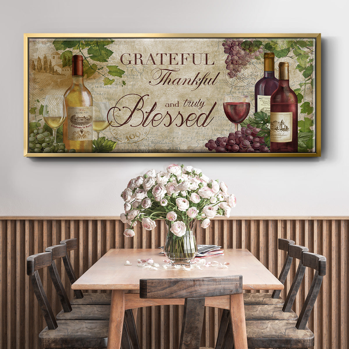 Grateful Wine - Floater Framed Canvas Print