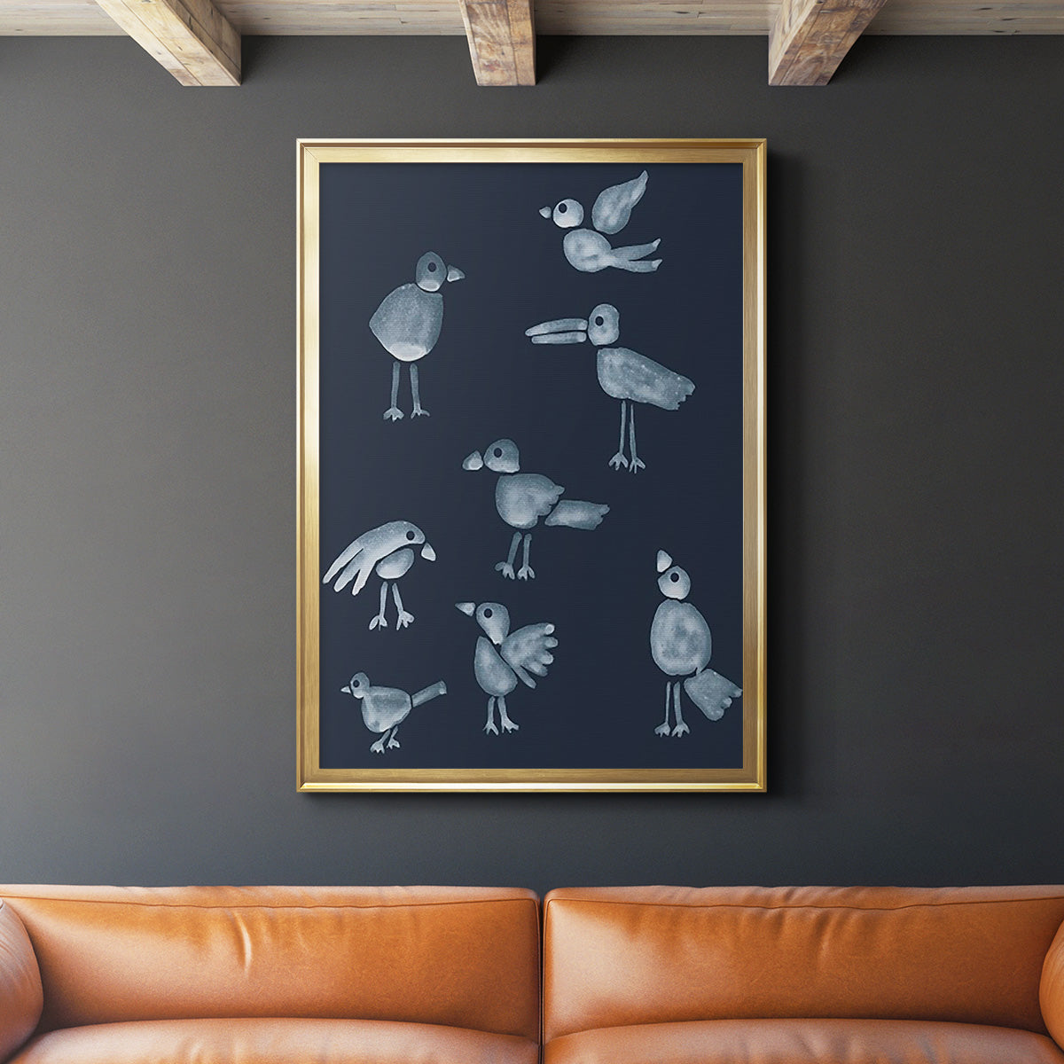 Flock I - Modern Framed Canvas Print