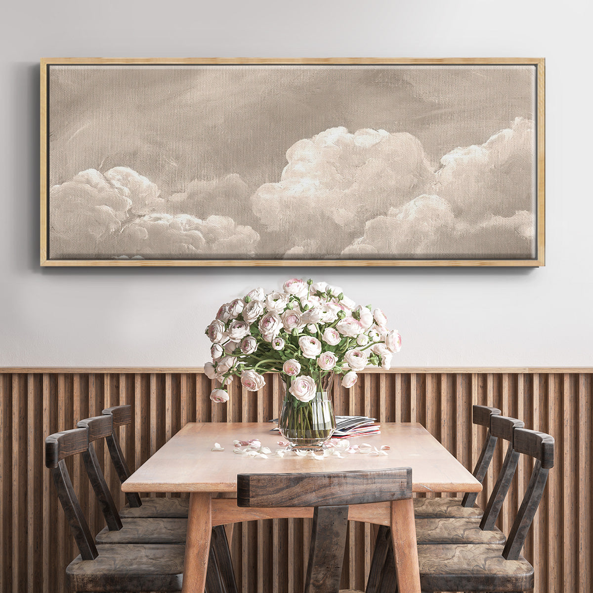 Painted Clouds I - Floater Framed Canvas Print
