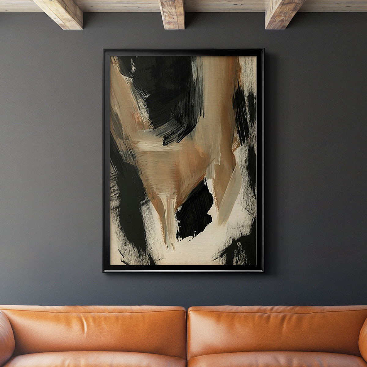 Baked Paintstrokes II - Modern Framed Canvas Print