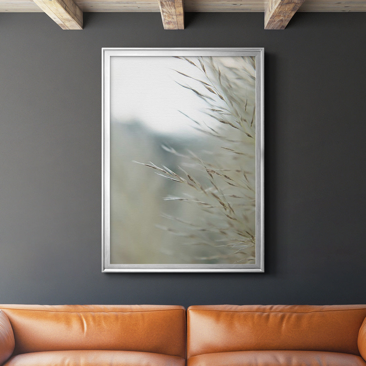 Subtle Grasses III - Modern Framed Canvas Print