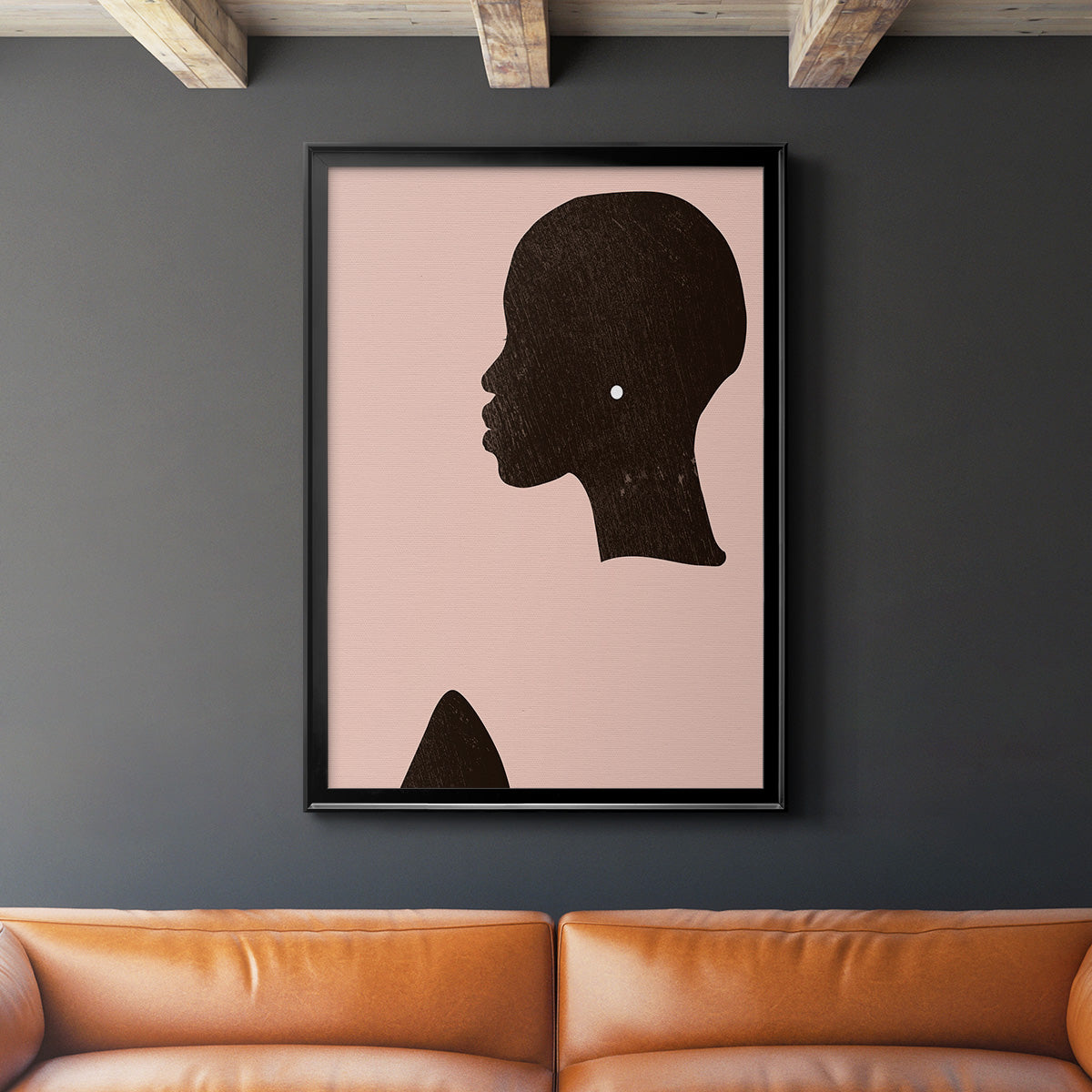 Pink Silhouette I - Modern Framed Canvas Print