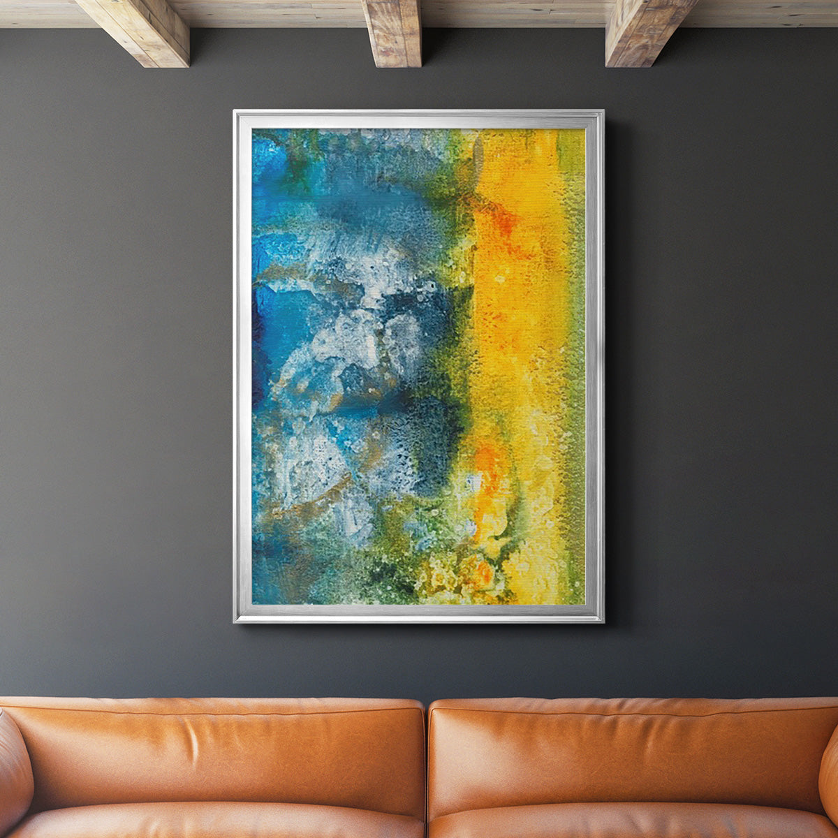 Aquatic Energy II - Modern Framed Canvas Print