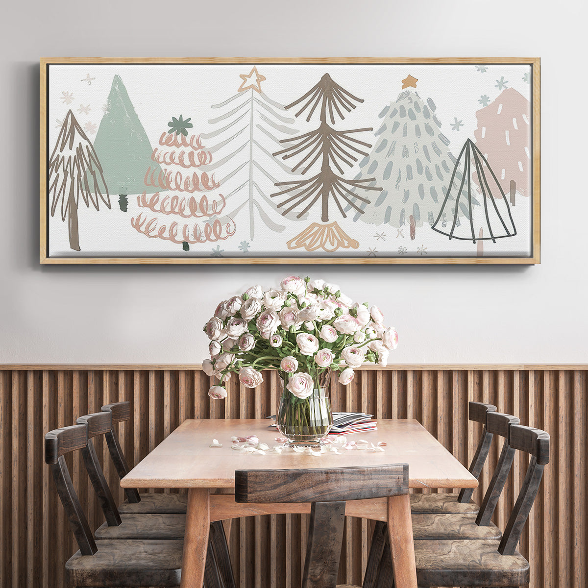 Christmas Tree Sketchbook - Floater Framed Canvas Print