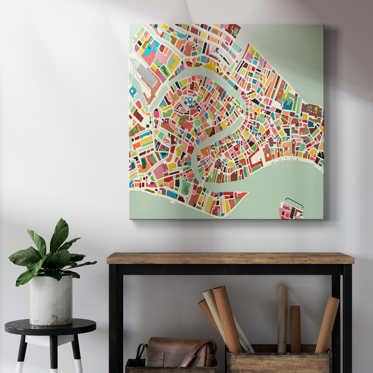 Modern Venice Map - Canvas Art Print