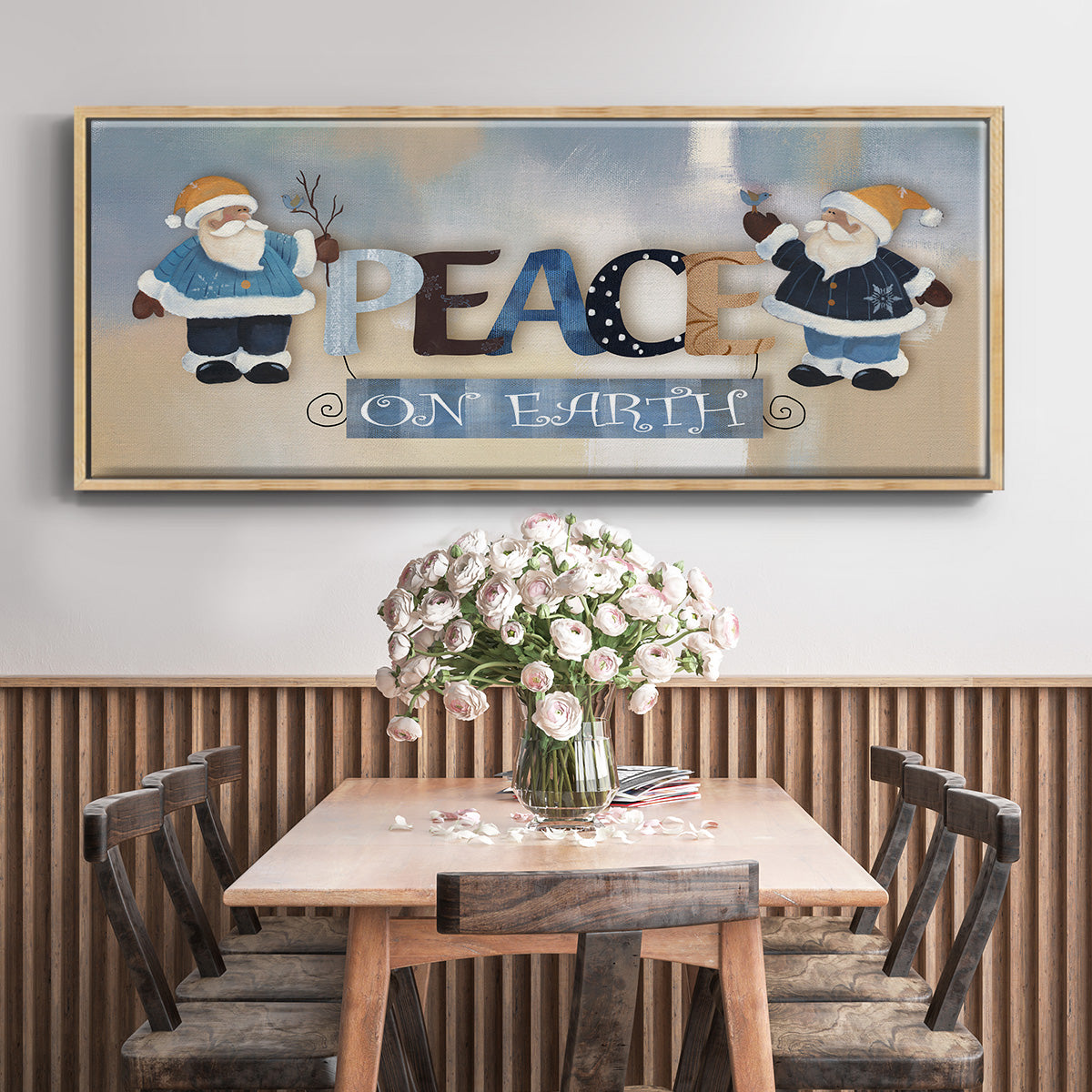 Santa Peace - Floater Framed Canvas Print