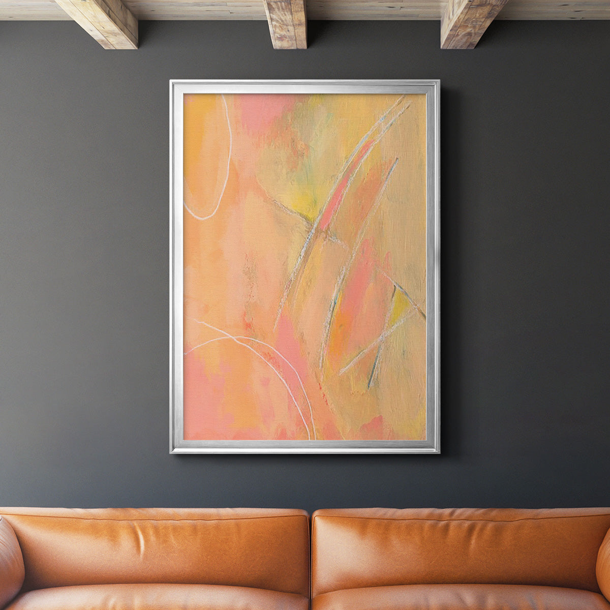 Peach Bliss III - Modern Framed Canvas Print