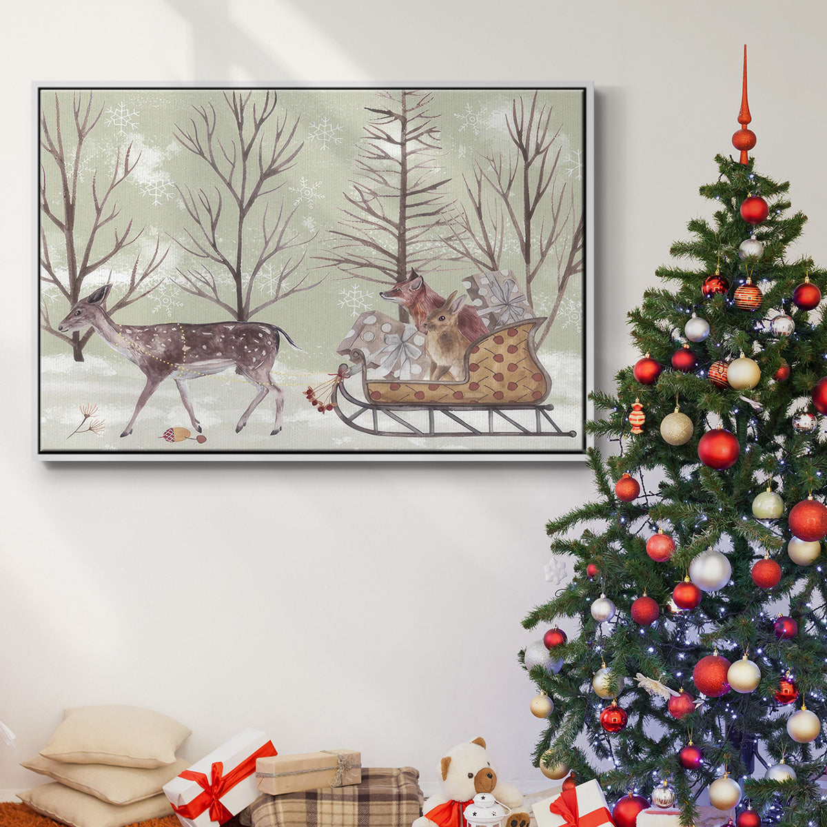 Christmas Time II - Framed Gallery Wrapped Canvas in Floating Frame