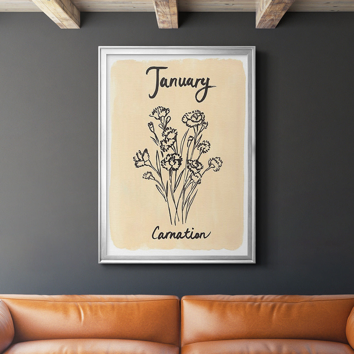 Birth Month I - Modern Framed Canvas Print