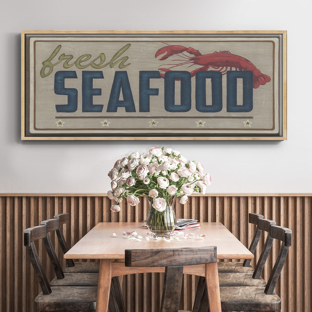 Shoreline Signs I - Floater Framed Canvas Print