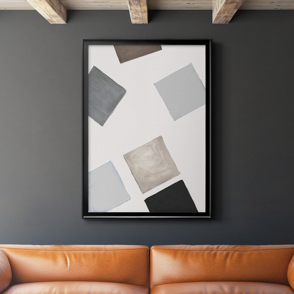 Block Encounter Revisit II - Modern Framed Canvas Print