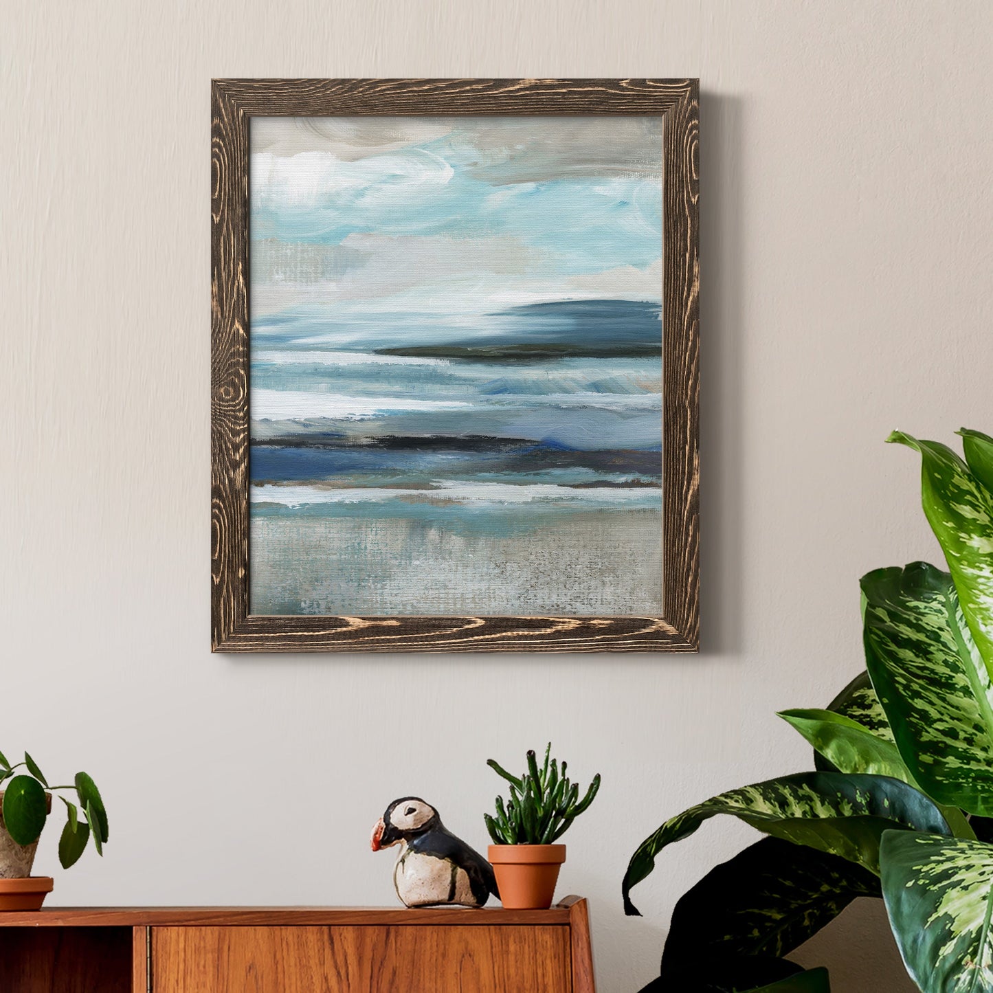 Distant Drama II - Barnwood Framed Canvas Print